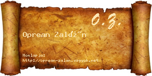 Oprean Zalán névjegykártya
